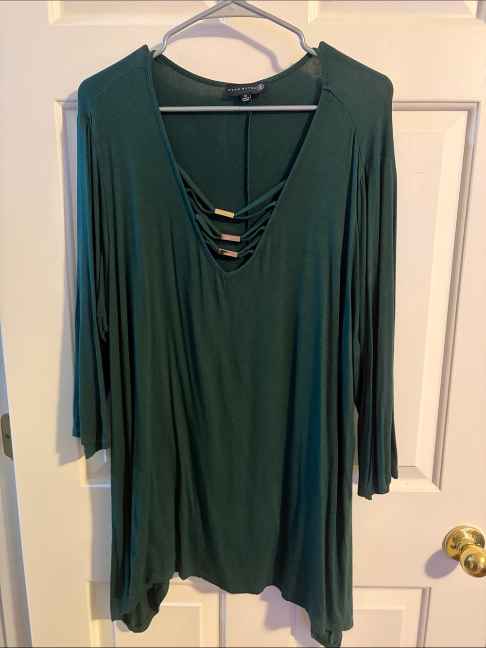 Forest Green V-Neck Strappy Tunic